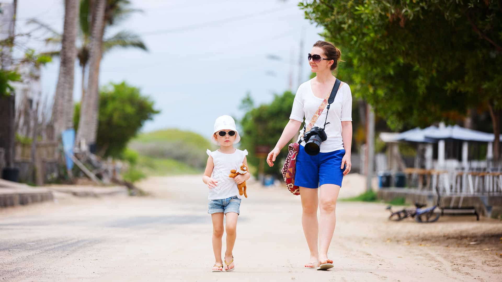 Family enjoying Galapagos hike
